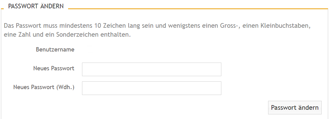 Passwortänderung